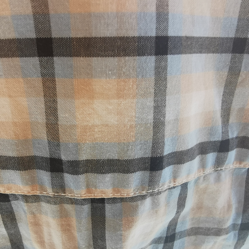 Bristol & Bull Brown, Light Blue, Tan and White Checkered Mens Shirt Size L - Picture 6 of 8